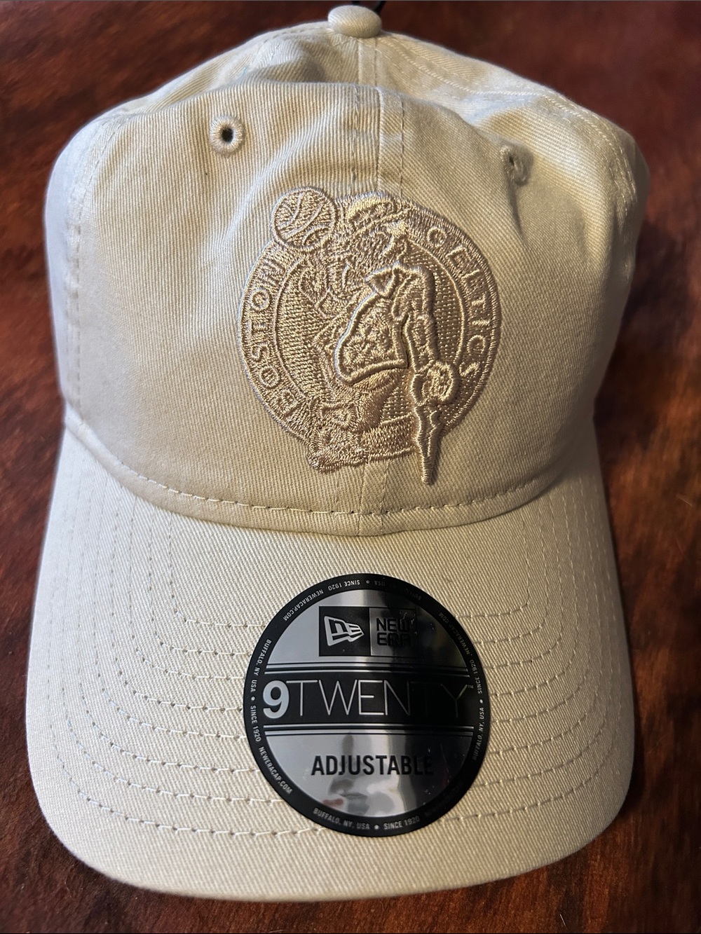 New Era Beige Boston Celtics 9TWENTY Adjustable Cap